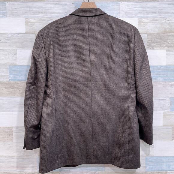 Jack Victor Wool Luxe Tweed Sport Coat Jacket Taupe Brown Two Button Mens 42R - Picture 5 of 8